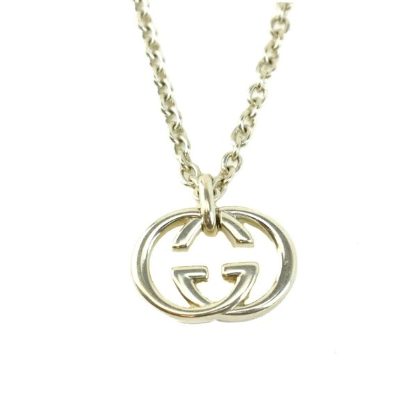 GUCCI Sterling Silver "GG" Medallion Necklace #1393 - Picture 4 of 7